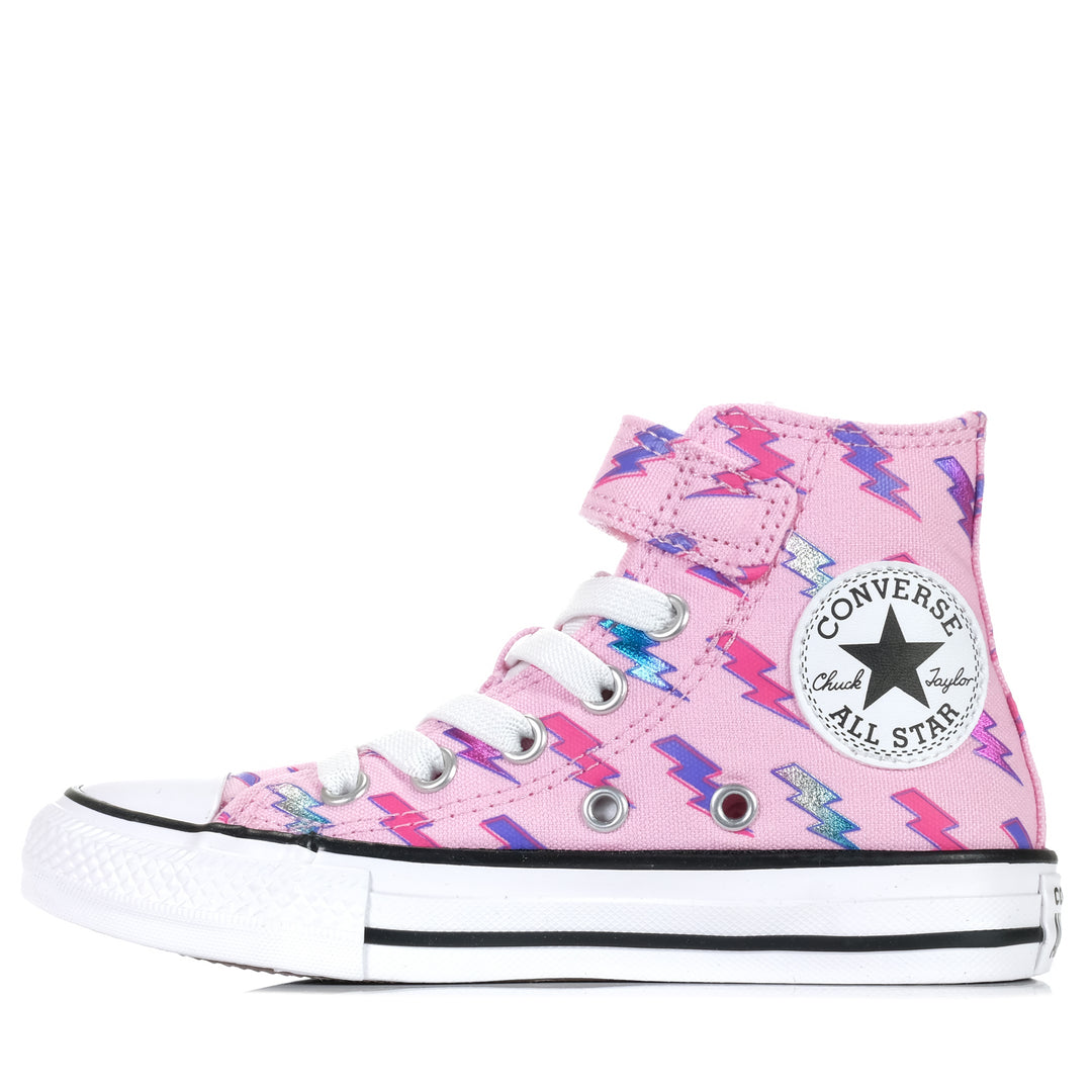 Converse Chuck Taylor Electric Bolt Hi Tongue Tied, 1 US, 11 US, 12 US, 13 US, 2 US, 3 US, boots, Converse, kids, pink, youth