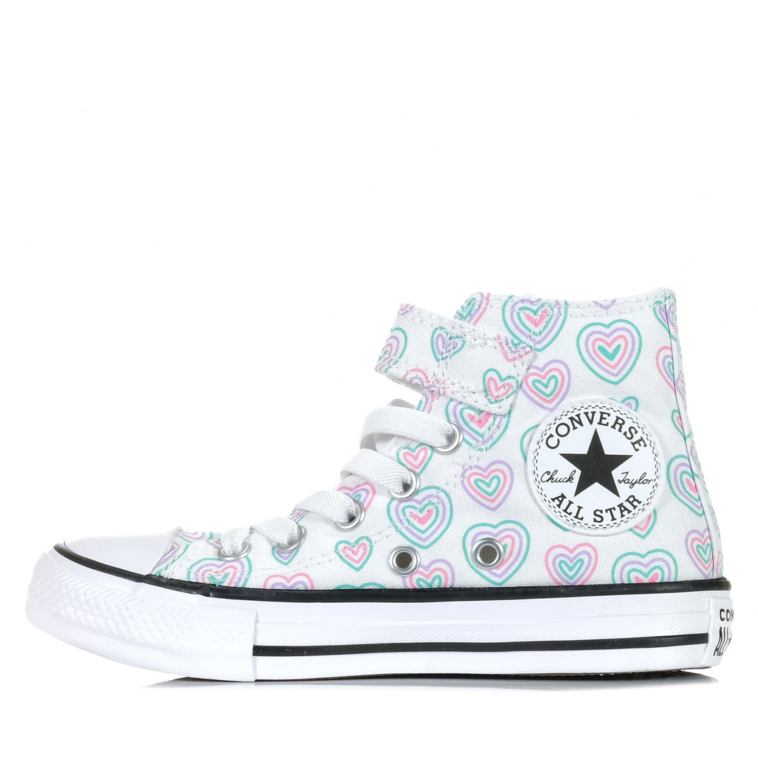 Converse Chuck Taylor Hearts Easy On Hi White/Oops Pink, Youth