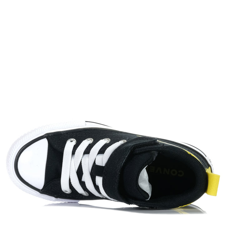 Converse Chuck Taylor Kids Malden Street Bolt Mid Black/White, 1 US, 11 US, 12 US, 13 US, 2 US, 3 US, black, boots, Converse, kids, shoes, youth