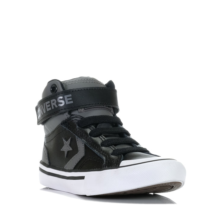 Converse Pro Blaze Easy-On Strap Hi Sharkskin/Black, 1 US, 11 US, 12 US, 13 US, 2 US, 3 US, black, boots, Converse, grey, kids, youth