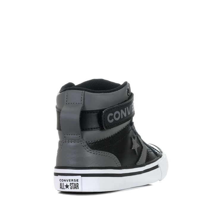 Converse Pro Blaze Easy-On Strap Hi Sharkskin/Black, 1 US, 11 US, 12 US, 13 US, 2 US, 3 US, black, boots, Converse, grey, kids, youth