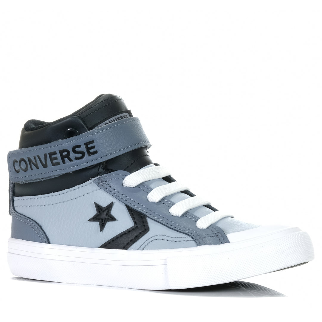 Converse Pro Blaze Strap Hi Hierloom Silver/Black, 1 US, 11 US, 12 US, 13 US, 2 US, 3 US, boots, Converse, grey, kids, youth