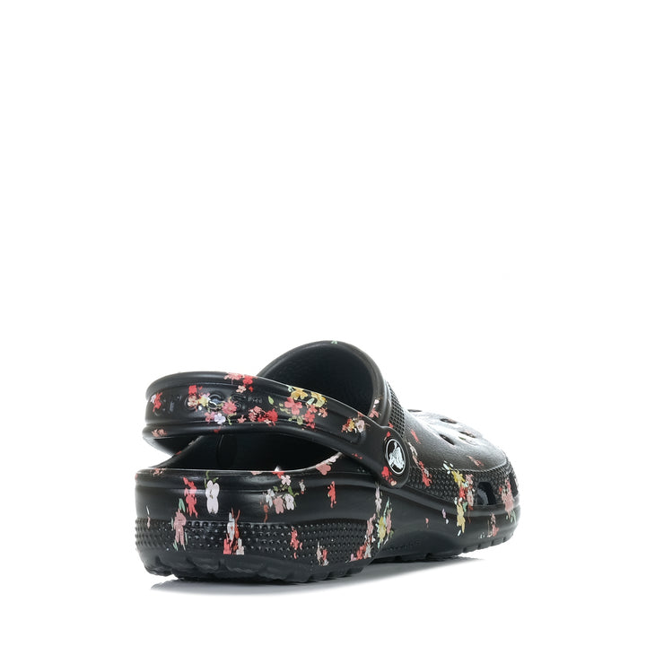 Crocs Classic Ditsy Floral Clog Black, 10 US, 11 US, 5 US, 6 US, 7 US, 8 US, 9 US, black, Crocs, flats, floral, sandals, wide, womens