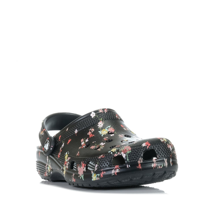 Crocs Classic Ditsy Floral Clog Black, 10 US, 11 US, 5 US, 6 US, 7 US, 8 US, 9 US, black, Crocs, flats, floral, sandals, wide, womens