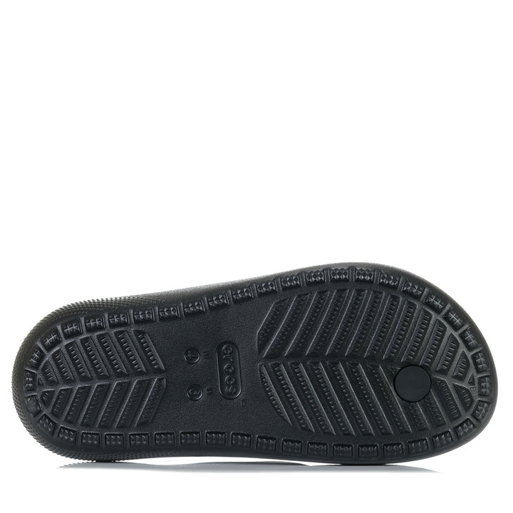 Crocs Classic Flip V2 Black, 10 W / 8 M US, 11 W / 9 M US, 12 W / 10 M US, 13 W / 11 M US, 14 W / 12 M US, 15 W / 13 M US, 6 W / 4 M US, 7 W / 5 M US, 8 W / 6 M US, 9 W / 7 M US, black, Crocs, flats, mens, sandals, unisex, wide, womens