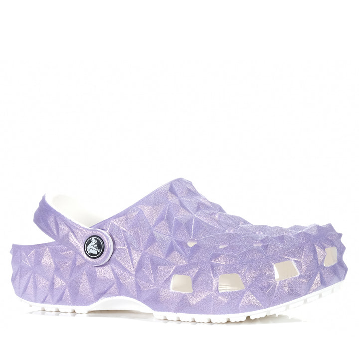 Crocs Classic Iridescent Geo Clog Purple/White, 10 us, 11 us, 6 us, 7 us, 8 us, 9 us, crocs, flats, purple, sandals, white, womens