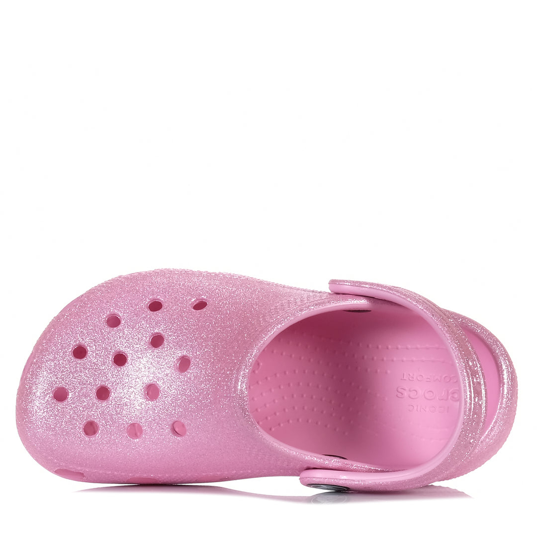 Crocs Kids Classic Glitter Pink Tweed, 1 us, 11 us, 12 us, 13 us, 2 us, 3 us, 4 us, 5 us, 6 us, crocs, kids, pink, sandals, youth