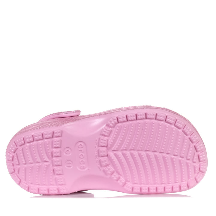 Crocs Kids Classic Glitter Pink Tweed, 1 us, 11 us, 12 us, 13 us, 2 us, 3 us, 4 us, 5 us, 6 us, crocs, kids, pink, sandals, youth