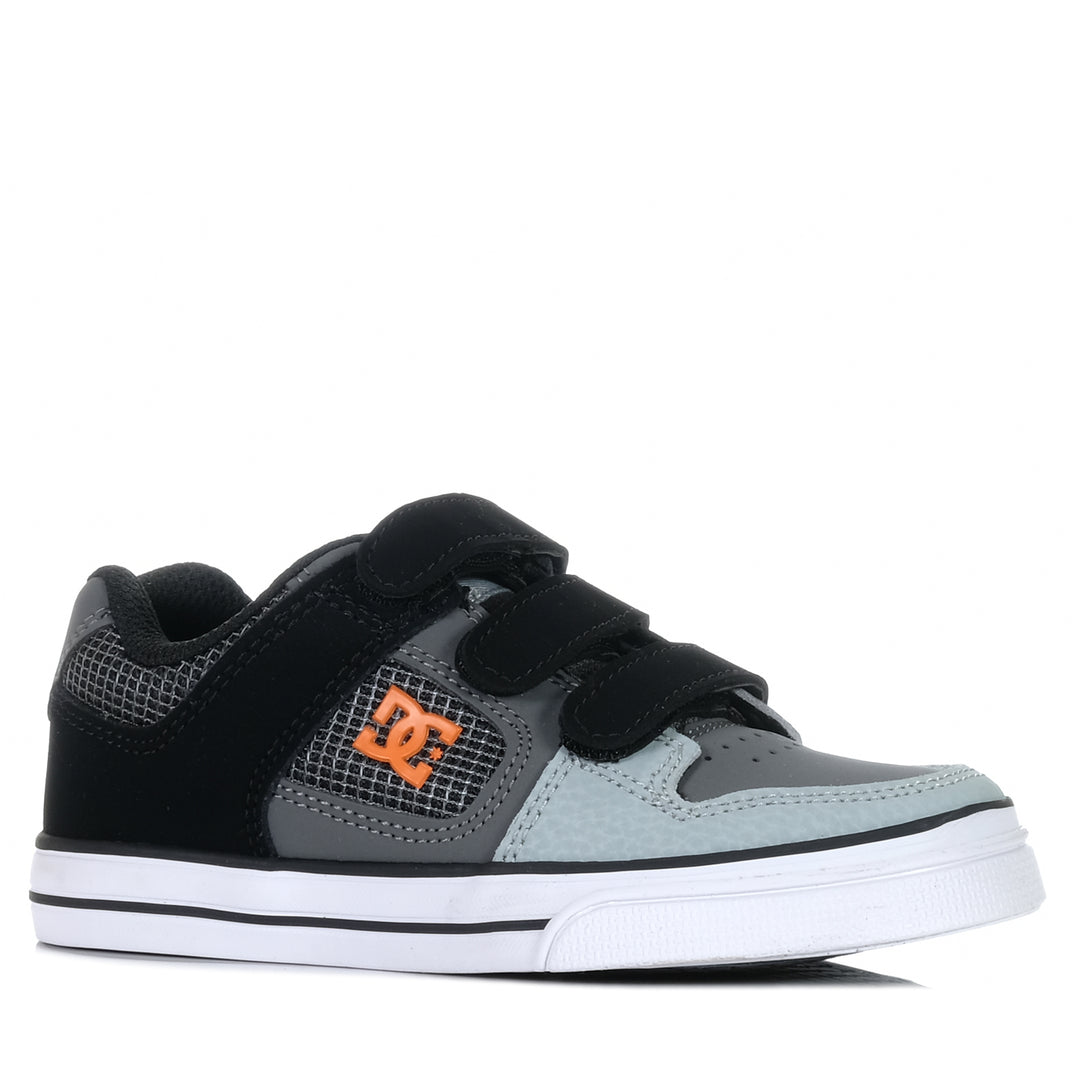 DC Pure Velcro Grey/Orange, Youth