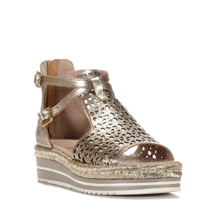 Django & Juliette Accra Champagne, Womens, django & juliette, flats, metallic, sandals, womens