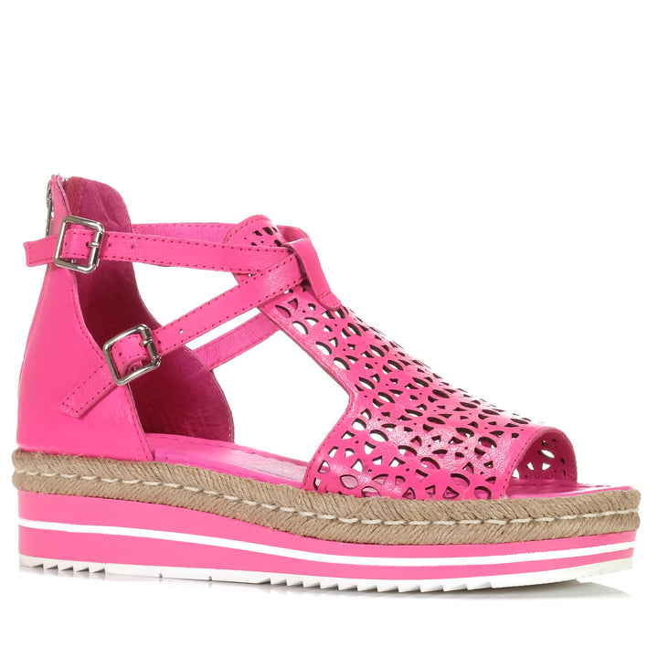 Django & Juliette Accra Hot Pink, Womens, Django & Juliette, flats, pink, sandals, womens