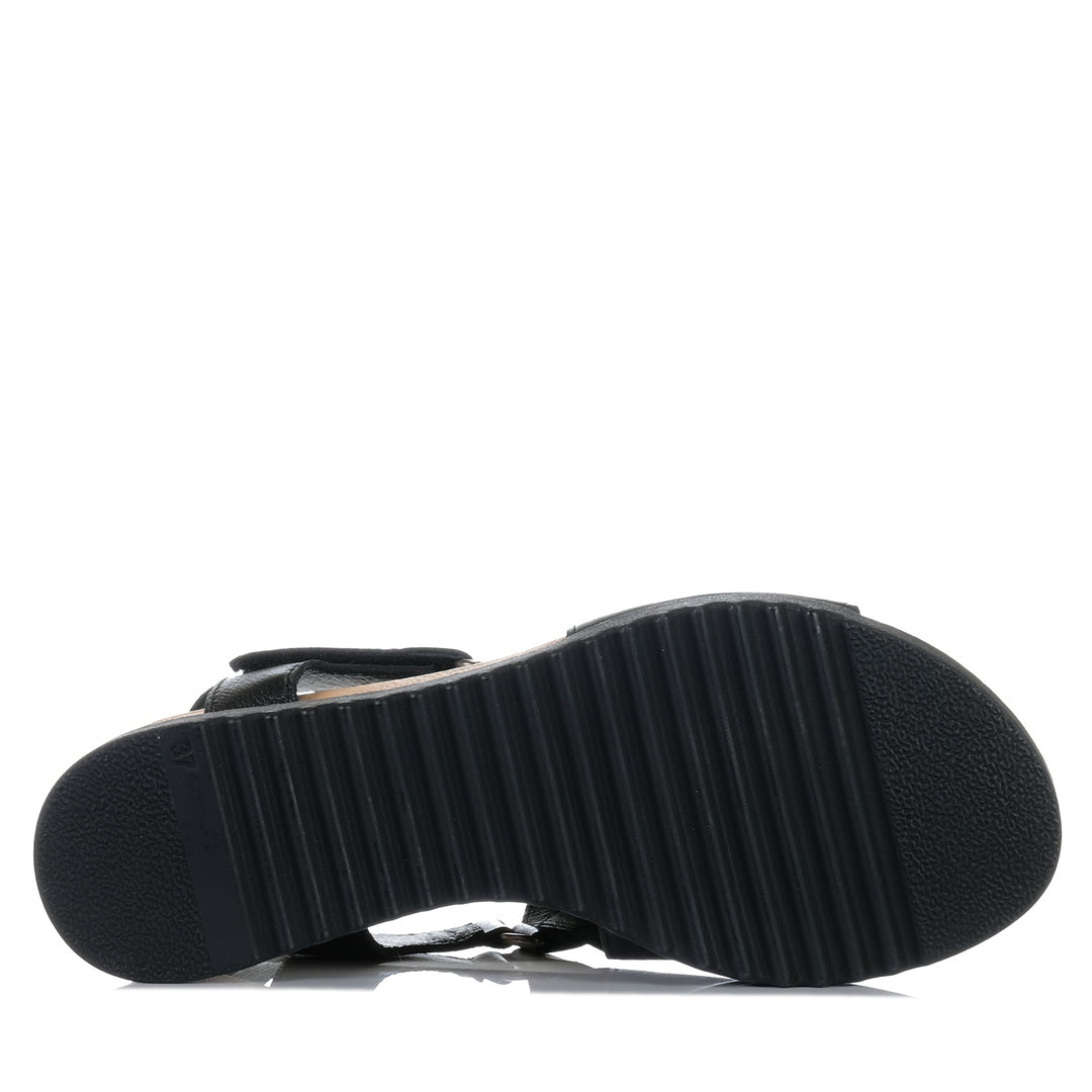 Django & Juliette Alannies Black, Womens, black, django & juliette, flats, sandals, wedge, womens