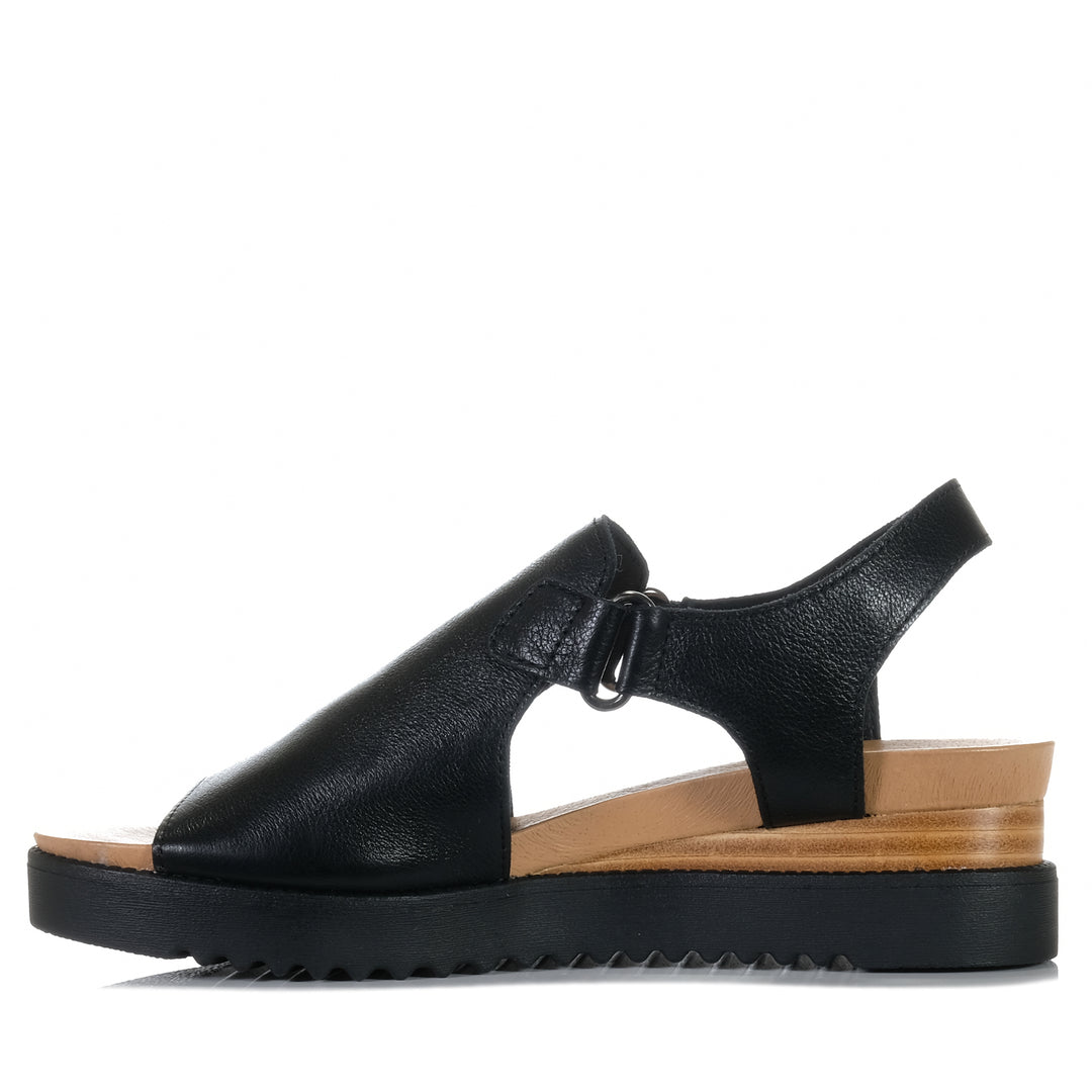 Django & Juliette Alannies Black, Womens, black, django & juliette, flats, sandals, wedge, womens