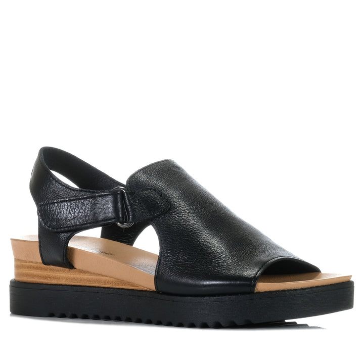 Django & Juliette Alannies Black, Womens, black, django & juliette, flats, sandals, wedge, womens