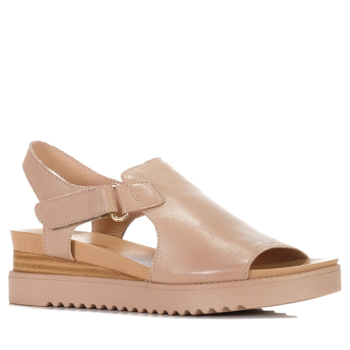 Django & Juliette Alannies Cappuccino, Womens, brown, django & juliette, flats, sandals, wedge, womens