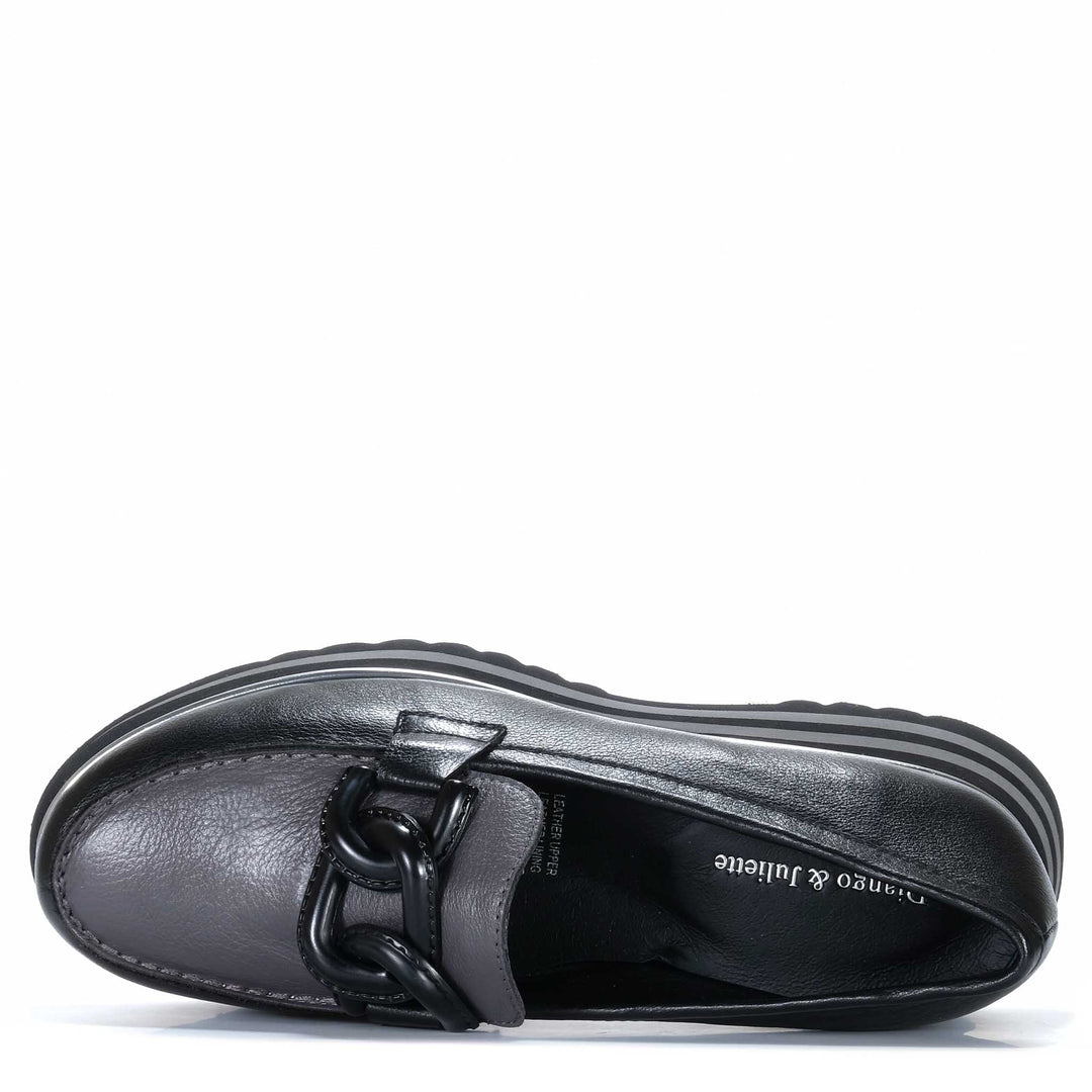 Django &amp; Juliette Eaila Black/Charcoal Womens Shoes