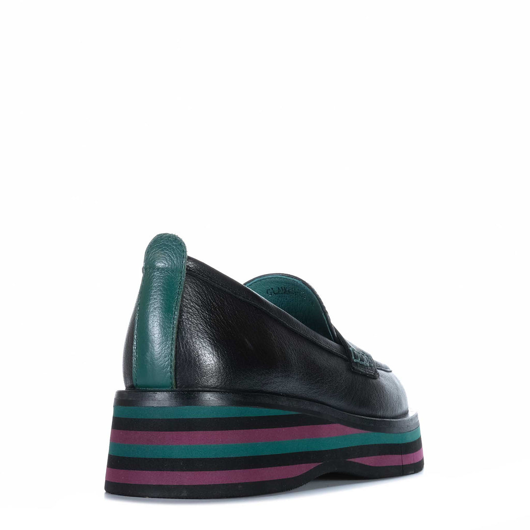 Django &amp; Juliette Glamms Black/Forest Womens Shoes