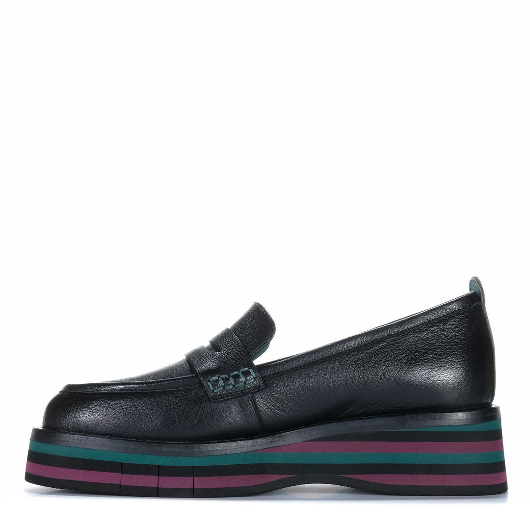 Django &amp; Juliette Glamms Black/Forest Womens Shoes