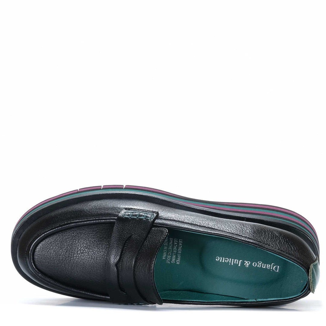 Django &amp; Juliette Glamms Black/Forest Womens Shoes