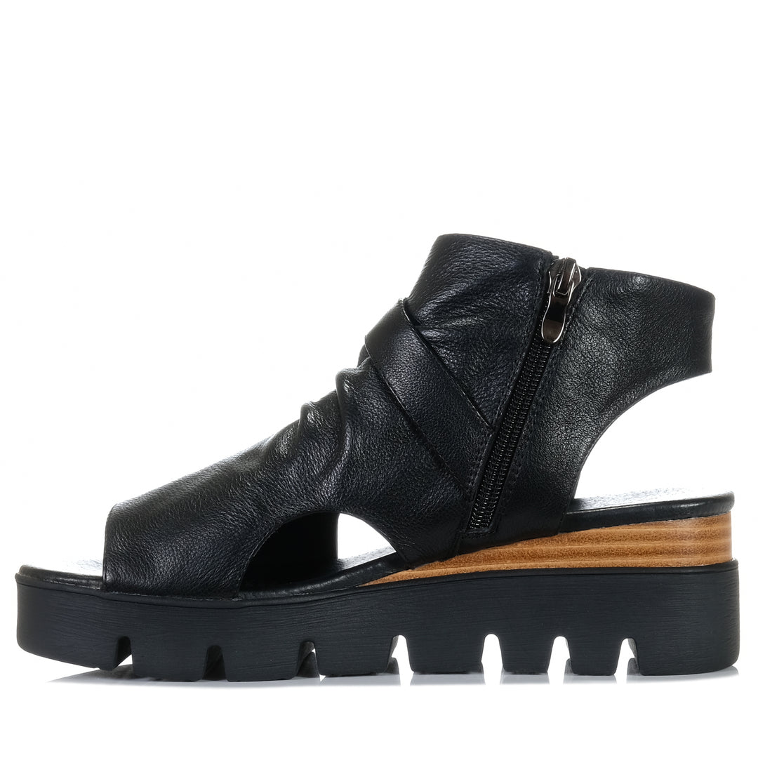 Django & Juliette Rufuss Black/Black, Womens, black, django & juliette, flats, sandals, white, womens