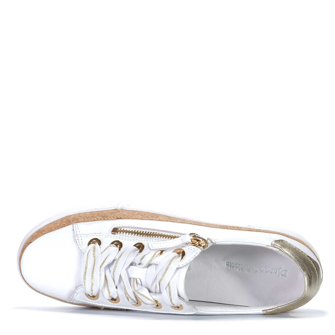 Django &amp; Juliette Torayne White/Gold Womens Shoes