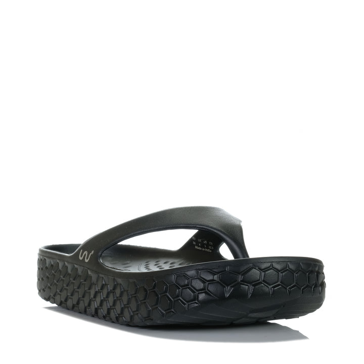 DoubleU Kyoto Black, 36 eu, 37 eu, 38 eu, 39 eu, 40 eu, 41 eu, black, double u, flats, sandals, womens