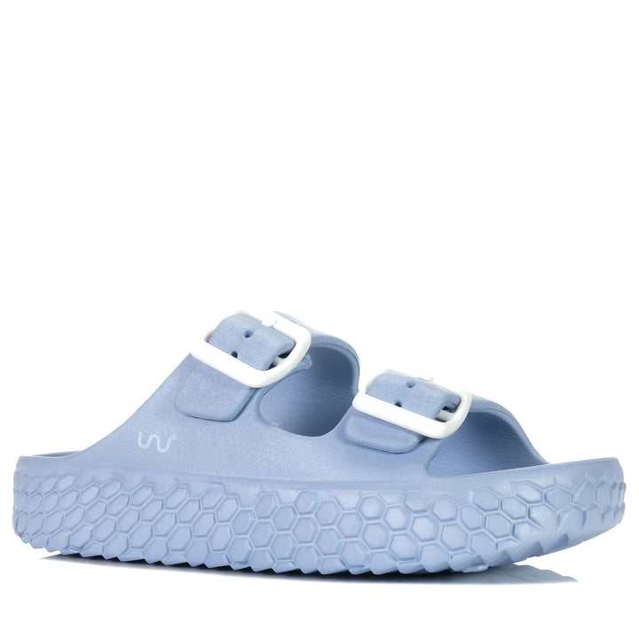 Double U Sakura Azuro Metal Blue, 36 eu, 37 eu, 38 eu, 39 eu, 40 eu, 41 eu, blue, double u, flats, sandals, womens