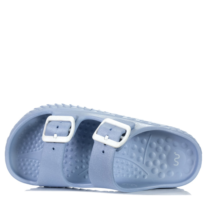 Double U Sakura Azuro Metal Blue, 36 eu, 37 eu, 38 eu, 39 eu, 40 eu, 41 eu, blue, double u, flats, sandals, womens