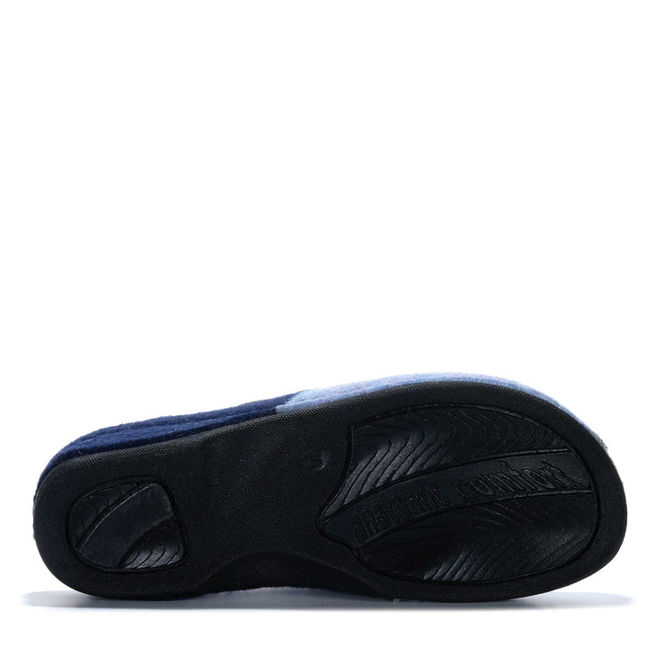 Dr Feet Floss Navy Multi Womens Slippers