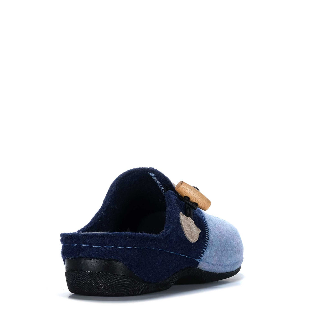 Dr Feet Floss Navy Multi Womens Slippers