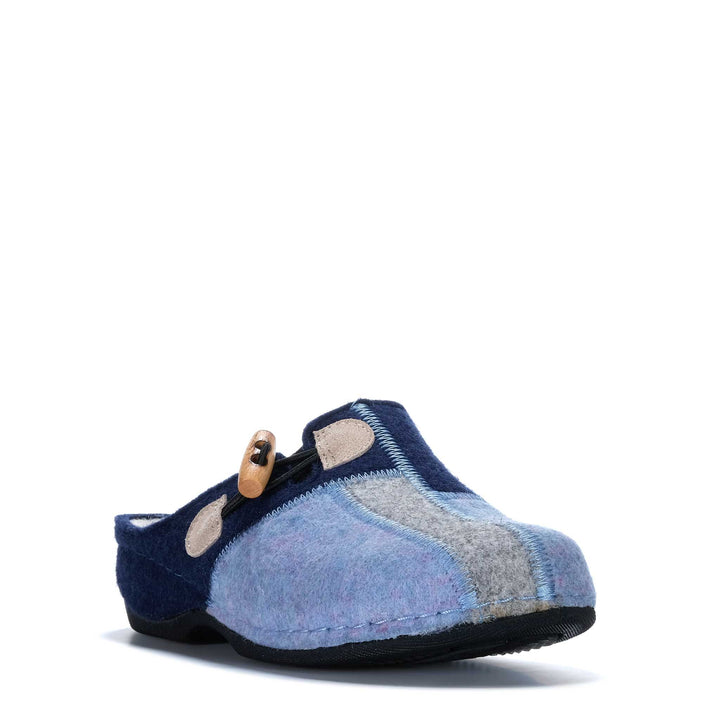 Dr Feet Floss Navy Multi Womens Slippers