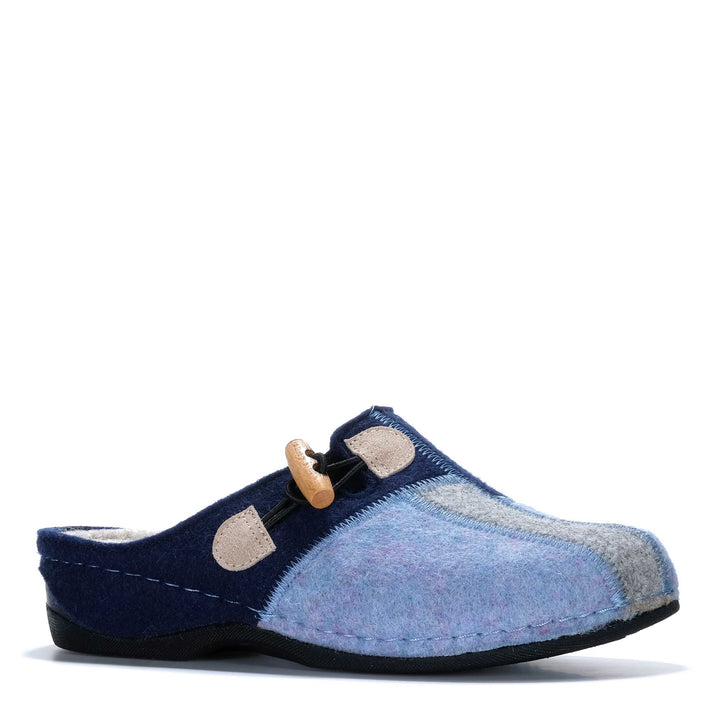 Dr Feet Floss Navy Multi Womens Slippers