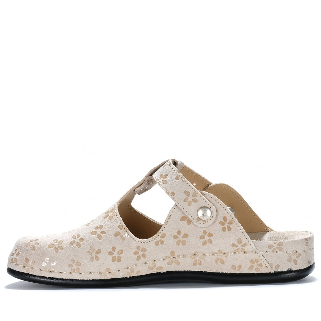 Dr Feet Haidee Beige Flower Womens Shoes