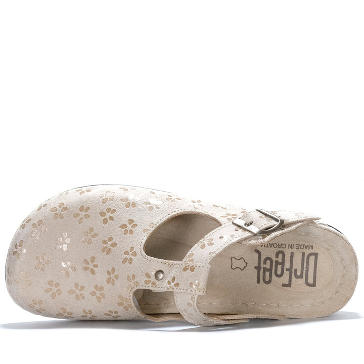 Dr Feet Haidee Beige Flower Womens Shoes