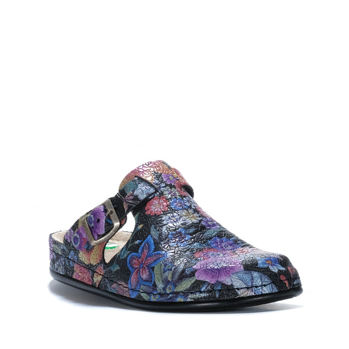 Dr Feet Halley Black Floral Womens Shoes