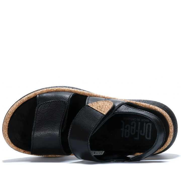 Dr Feet Hawkeye Nero Womens Sandals