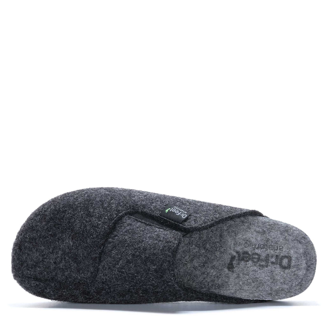 Dr Feet Heath Grey Mens Slippers