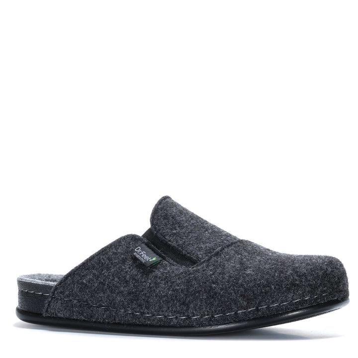 Dr Feet Heath Grey Mens Slippers