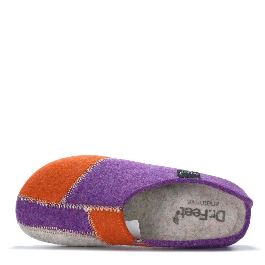 Dr Feet Hilda Purple Combo Womens Slippers