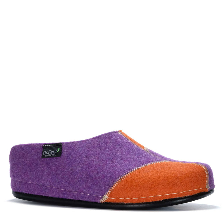 Dr Feet Hilda Purple Combo Womens Slippers