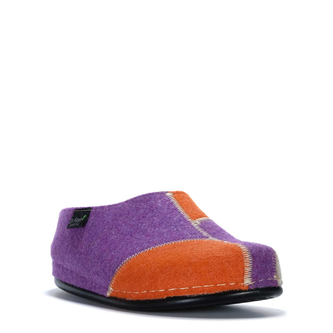 Dr Feet Hilda Purple Combo Womens Slippers