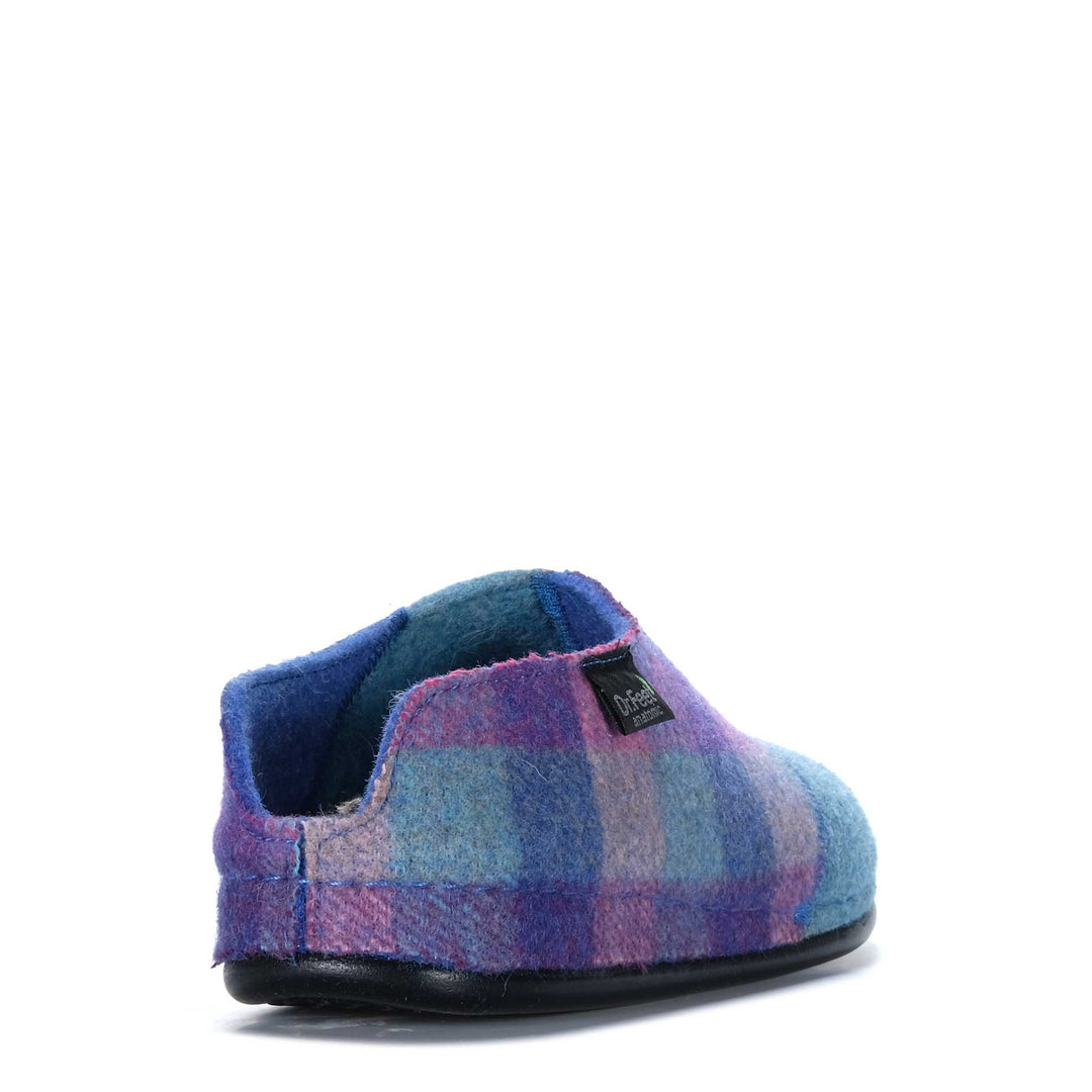 Dr Feet Hilda Purple Tartan Womens Slippers