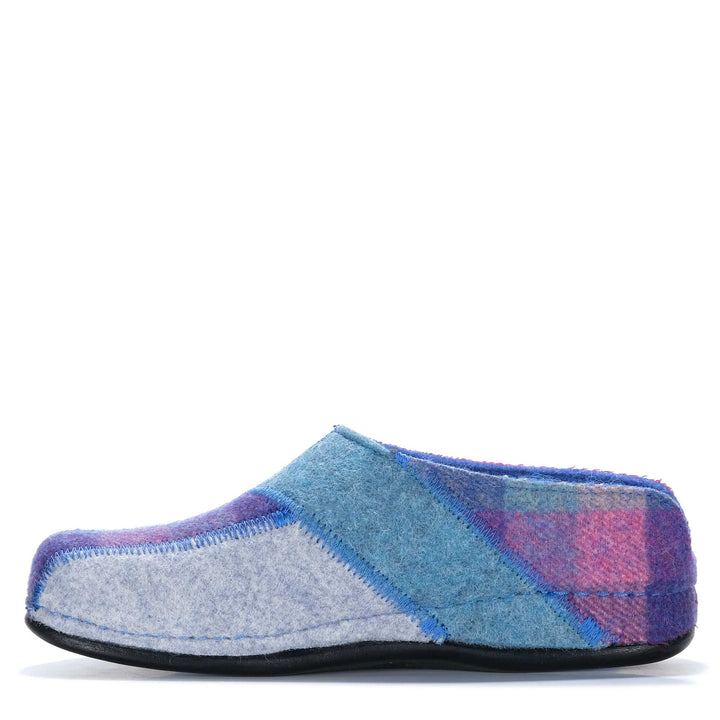 Dr Feet Hilda Purple Tartan Womens Slippers