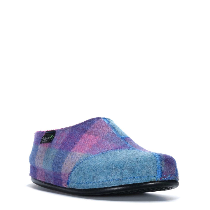 Dr Feet Hilda Purple Tartan Womens Slippers