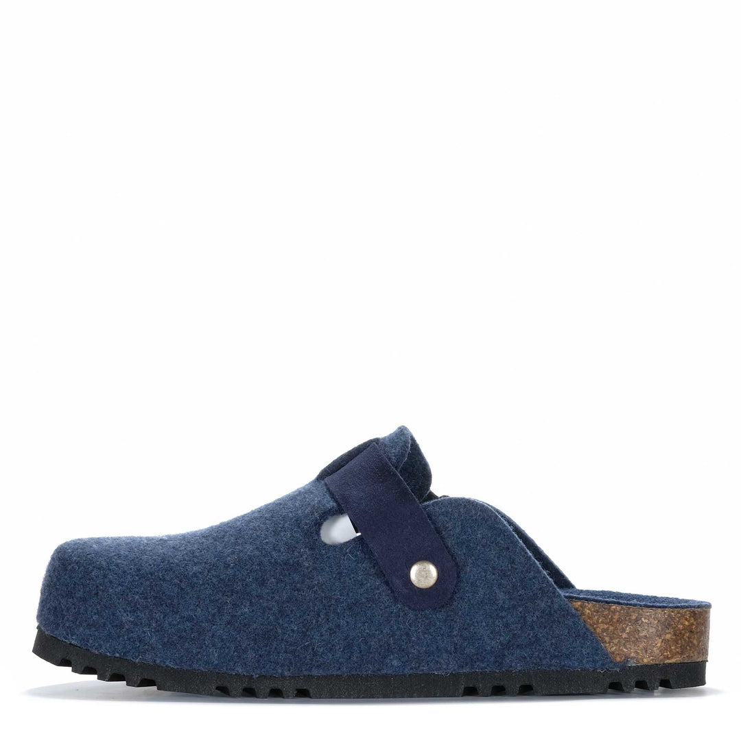 Dr Feet Hoff Navy Mens Slippers