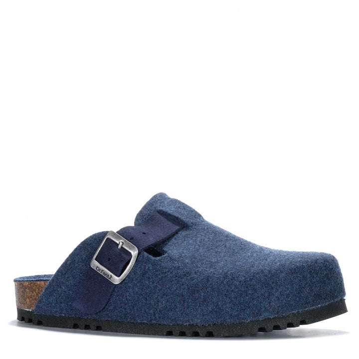 Dr Feet Hoff Navy Mens Slippers