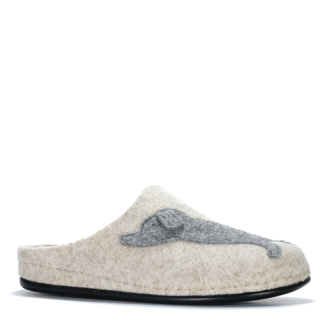 Dr Feet Honey Oatmeal/Grey Womens Slippers
