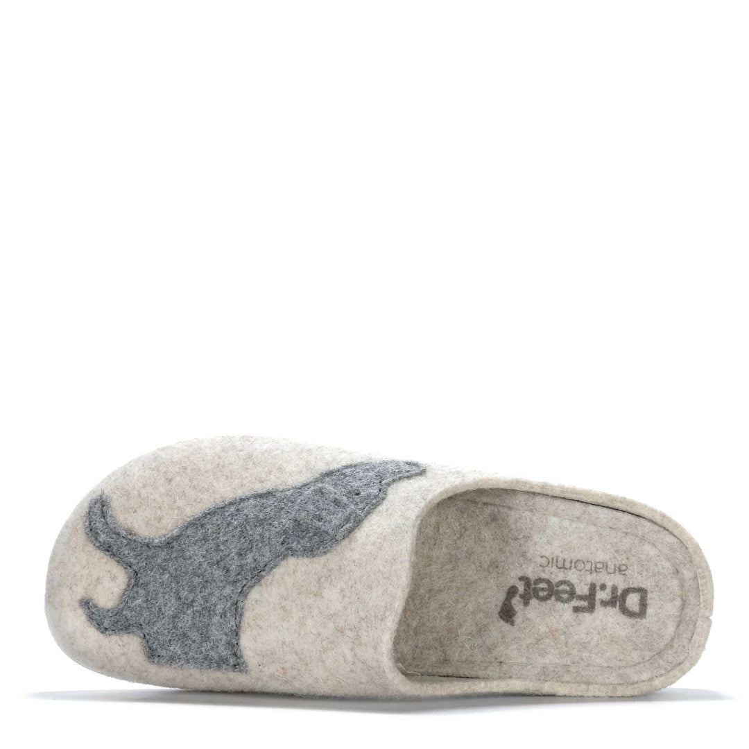 Dr Feet Honey Oatmeal/Grey Womens Slippers