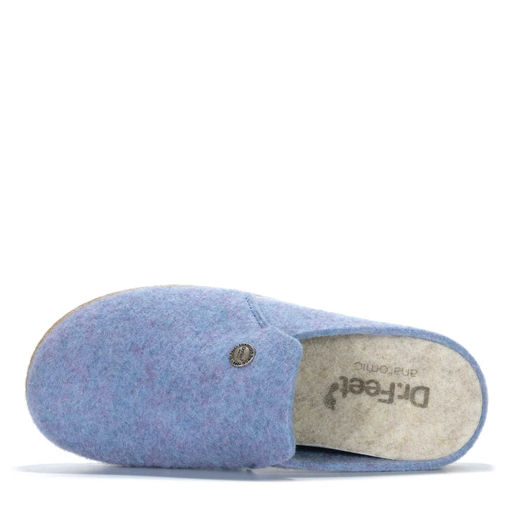 Dr Feet Hoops Blue Womens Slippers