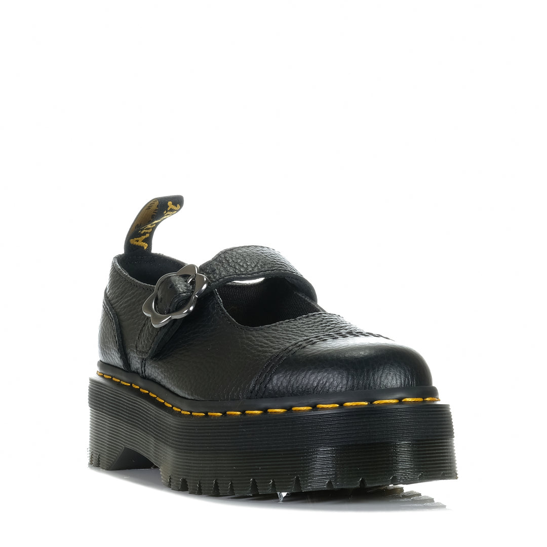 Dr Martens Addina Quad Flower Nappa Black, Womens, black, dr martens, flats, shoes, womens